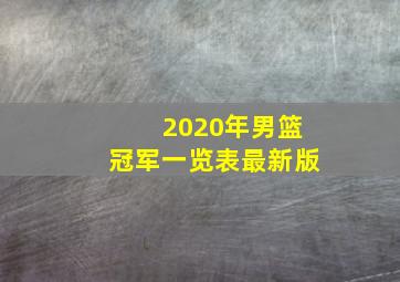 2020年男篮冠军一览表最新版