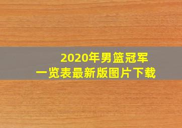 2020年男篮冠军一览表最新版图片下载