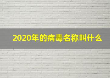 2020年的病毒名称叫什么