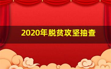 2020年脱贫攻坚抽查