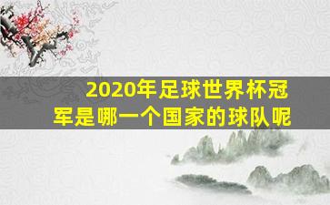 2020年足球世界杯冠军是哪一个国家的球队呢