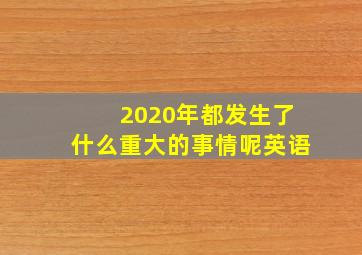 2020年都发生了什么重大的事情呢英语