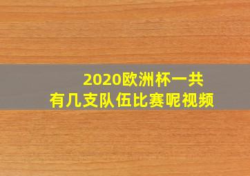 2020欧洲杯一共有几支队伍比赛呢视频