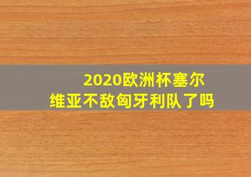 2020欧洲杯塞尔维亚不敌匈牙利队了吗