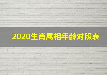 2020生肖属相年龄对照表