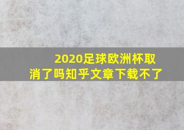 2020足球欧洲杯取消了吗知乎文章下载不了