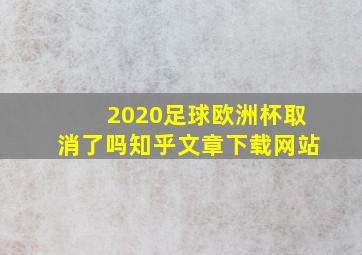 2020足球欧洲杯取消了吗知乎文章下载网站