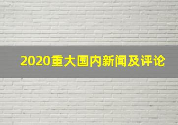 2020重大国内新闻及评论