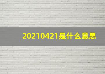 20210421是什么意思