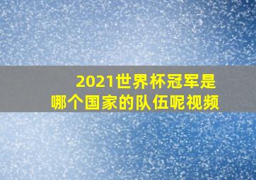 2021世界杯冠军是哪个国家的队伍呢视频