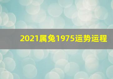 2021属兔1975运势运程