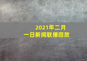 2021年二月一日新闻联播回放