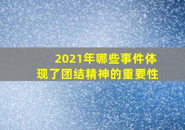 2021年哪些事件体现了团结精神的重要性