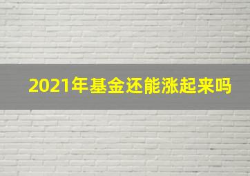 2021年基金还能涨起来吗