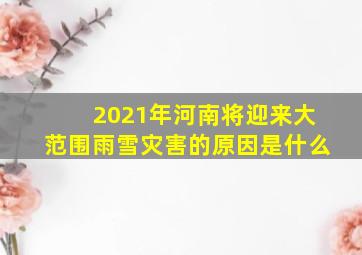 2021年河南将迎来大范围雨雪灾害的原因是什么