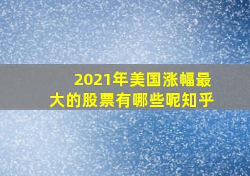 2021年美国涨幅最大的股票有哪些呢知乎