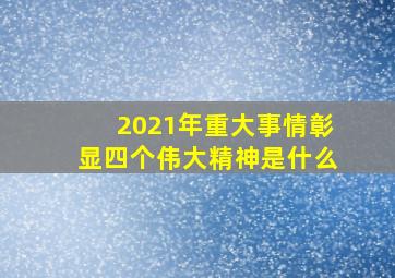 2021年重大事情彰显四个伟大精神是什么