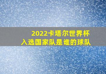 2022卡塔尔世界杯入选国家队是谁的球队