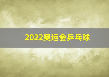 2022奥运会乒乓球