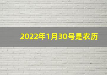 2022年1月30号是农历