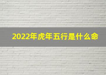 2022年虎年五行是什么命