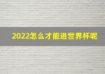 2022怎么才能进世界杯呢