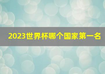 2023世界杯哪个国家第一名