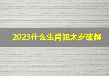 2023什么生肖犯太岁破解