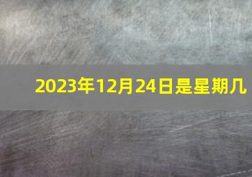 2023年12月24日是星期几