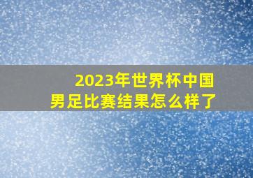 2023年世界杯中国男足比赛结果怎么样了