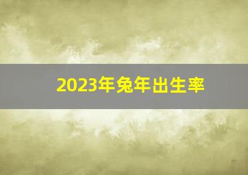 2023年兔年出生率