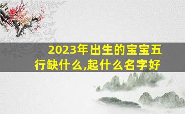 2023年出生的宝宝五行缺什么,起什么名字好