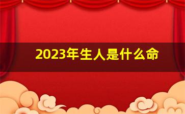 2023年生人是什么命