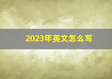 2023年英文怎么写