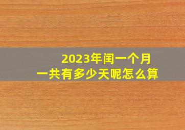 2023年闰一个月一共有多少天呢怎么算