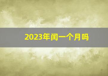 2023年闰一个月吗