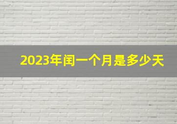 2023年闰一个月是多少天