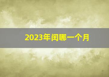 2023年闰哪一个月