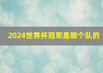 2024世界杯冠军是哪个队的