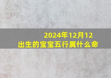 2024年12月12出生的宝宝五行属什么命