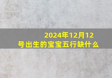 2024年12月12号出生的宝宝五行缺什么