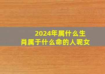 2024年属什么生肖属于什么命的人呢女