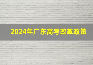 2024年广东高考改革政策