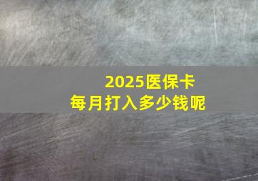 2025医保卡每月打入多少钱呢