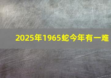 2025年1965蛇今年有一难