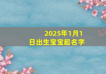 2025年1月1日出生宝宝起名字