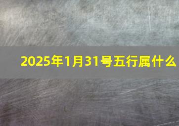 2025年1月31号五行属什么