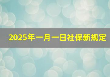 2025年一月一日社保新规定