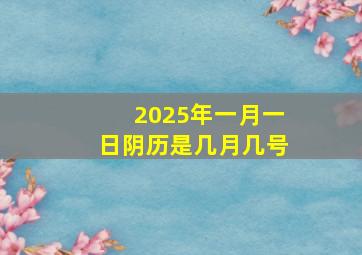 2025年一月一日阴历是几月几号