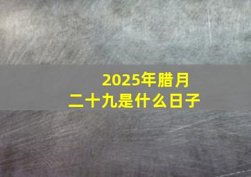 2025年腊月二十九是什么日子